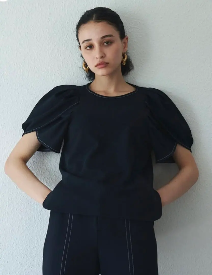 ellie エリー ジョーゼットハーフスリーブ ジョーゼットハーフスリーブトップス【WHITE】 – ELLIE