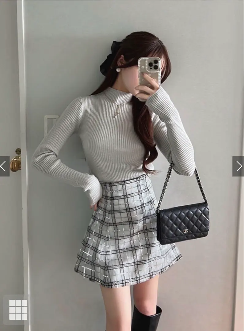 Thumbnail of GRL Free Zia Impan Lined Sequin Mini Skirt - Gray