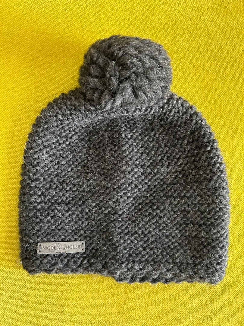 針織帽 立陶宛產羊駝毛混手工製炭灰色 的縮圖