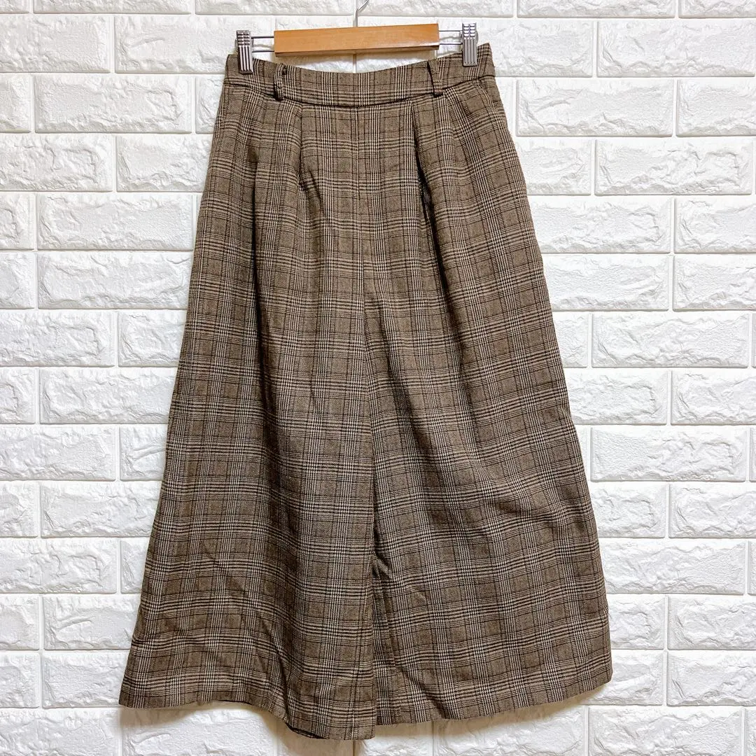 Thumbnail of INGNI [M] Gaucho Pants, Check Pattern, Brown, Commute, Rayon, Autumn/Winter