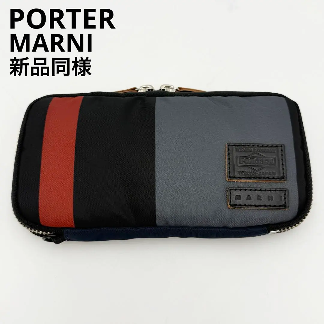 美品　ポーター　PORTER MARNI 財布　コラボ　ウォレット MARNI×PORTER ホールディングジップラウンドウォレット