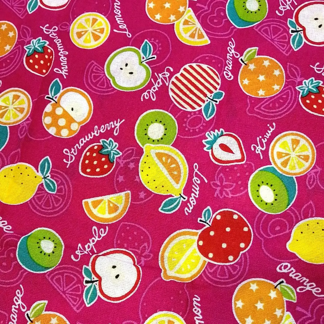 Thumbnail of K158 Fruit Pattern Red Dark Pink New Cut Fabric Anonymous Delivery