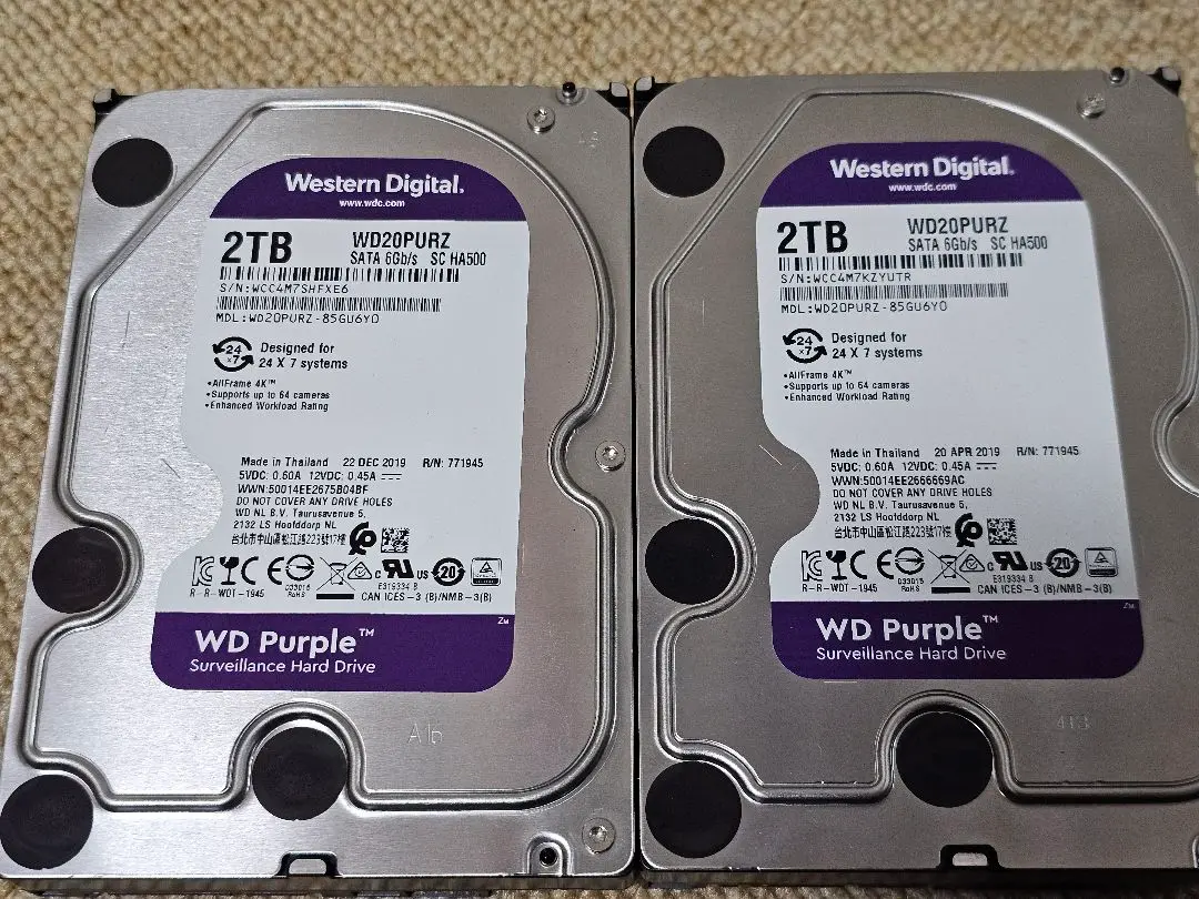 WD Purple 2TB HDD WD20PURZ 2台セット. Amazon.com: Western Digital Purple 2TB HDD OEM – WD20PURX