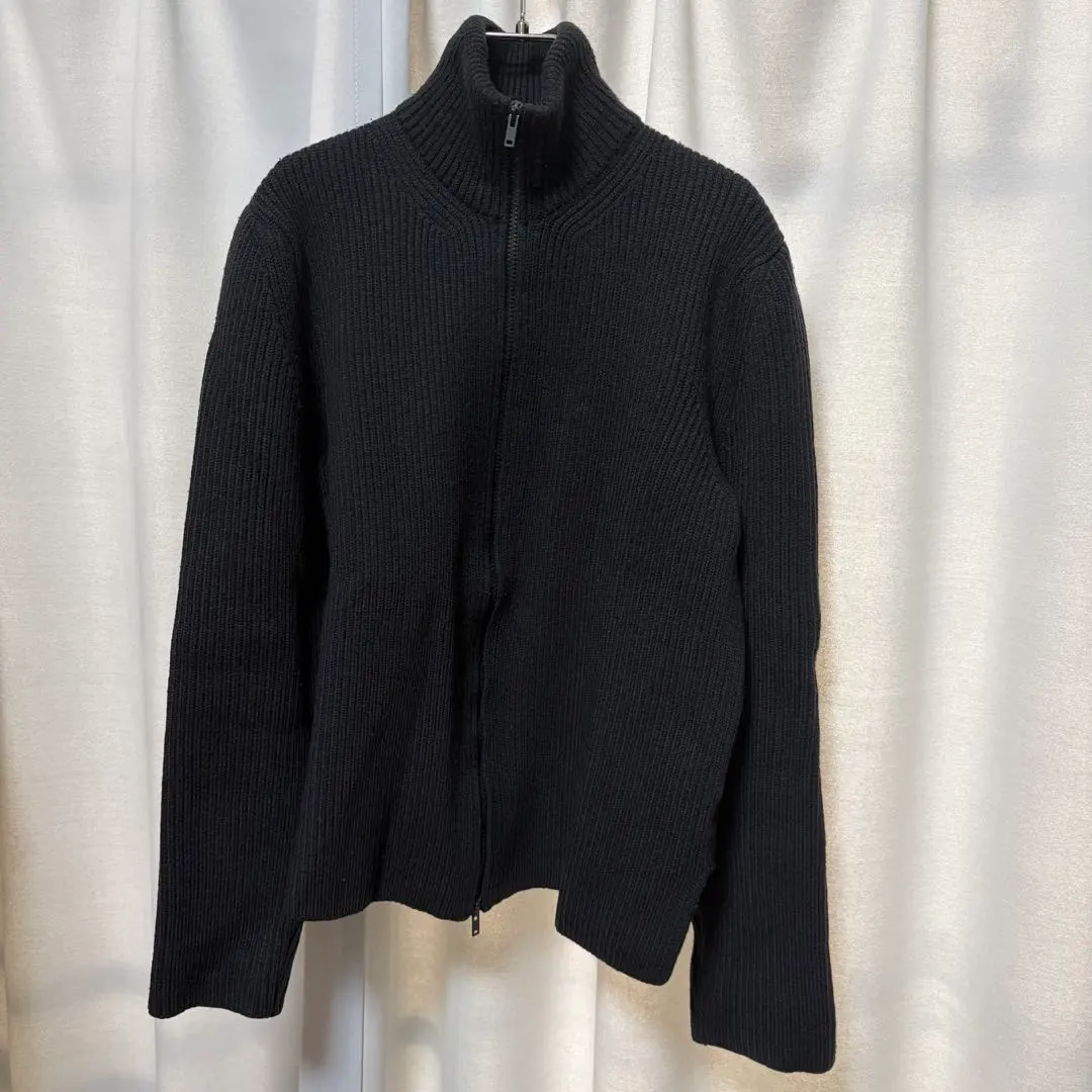 Thumbnail of Maison Margiela Wool Full Zip Driver's Knit Black