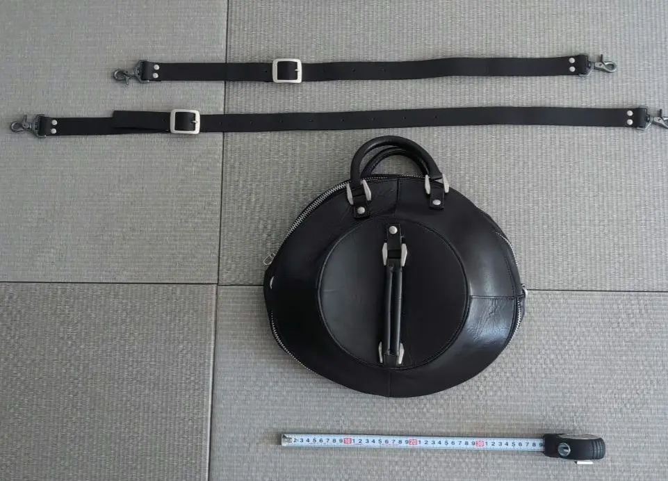 Thumbnail of Isamu Katayama / Black Leather Round Bag with Strap