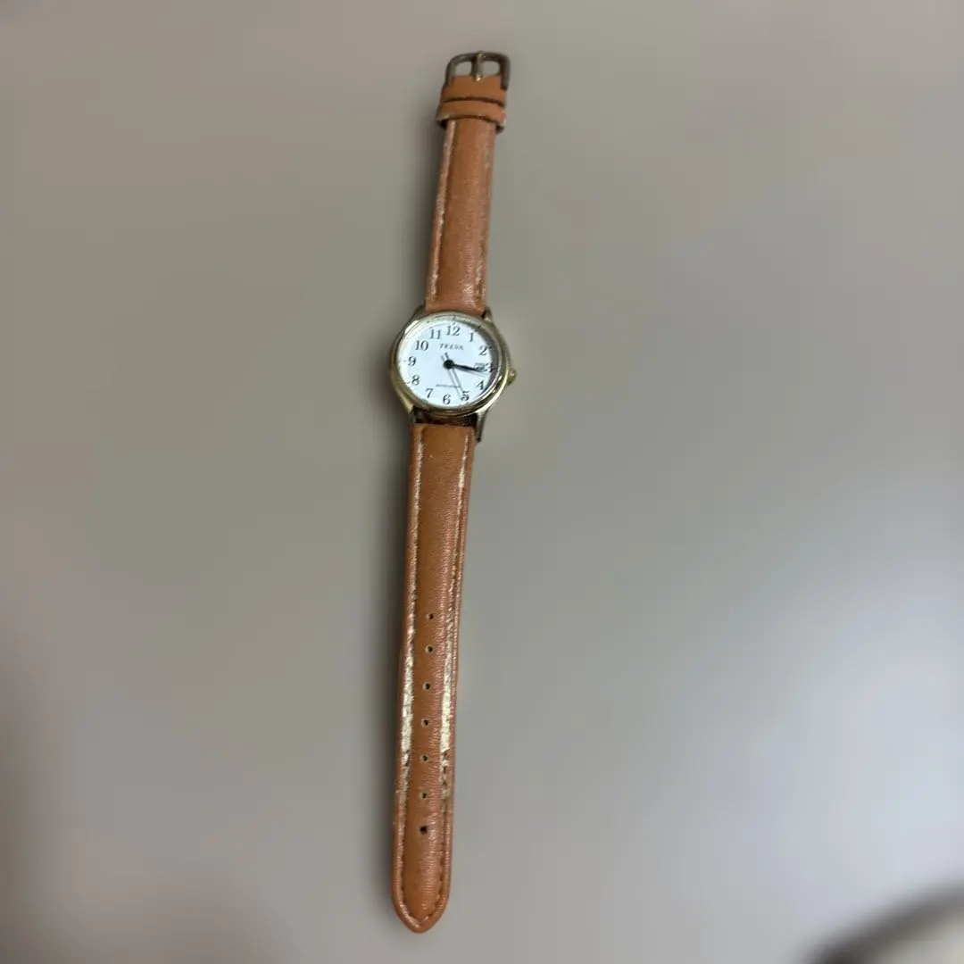 Thumbnail of TELVA Quartz Wristwatch, White Dial, Gold Case