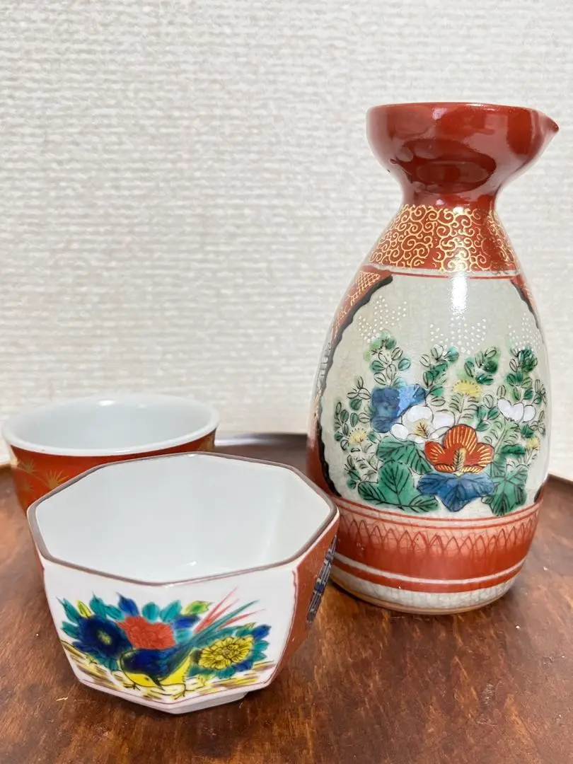 古九谷　九谷　永楽　永楽造　赤絵　山水画　明治九谷　アンティーク九谷　盃　１客 Yahoo!オークション -「九谷永楽」(酒器) (九谷)の落札相場