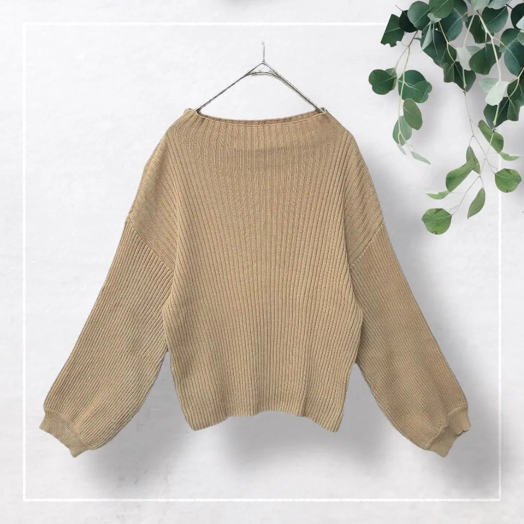 Thumbnail of [Classical Elf] Puff Sleeve. Bottle Neck Rib Knit (150) Cotton Sweater