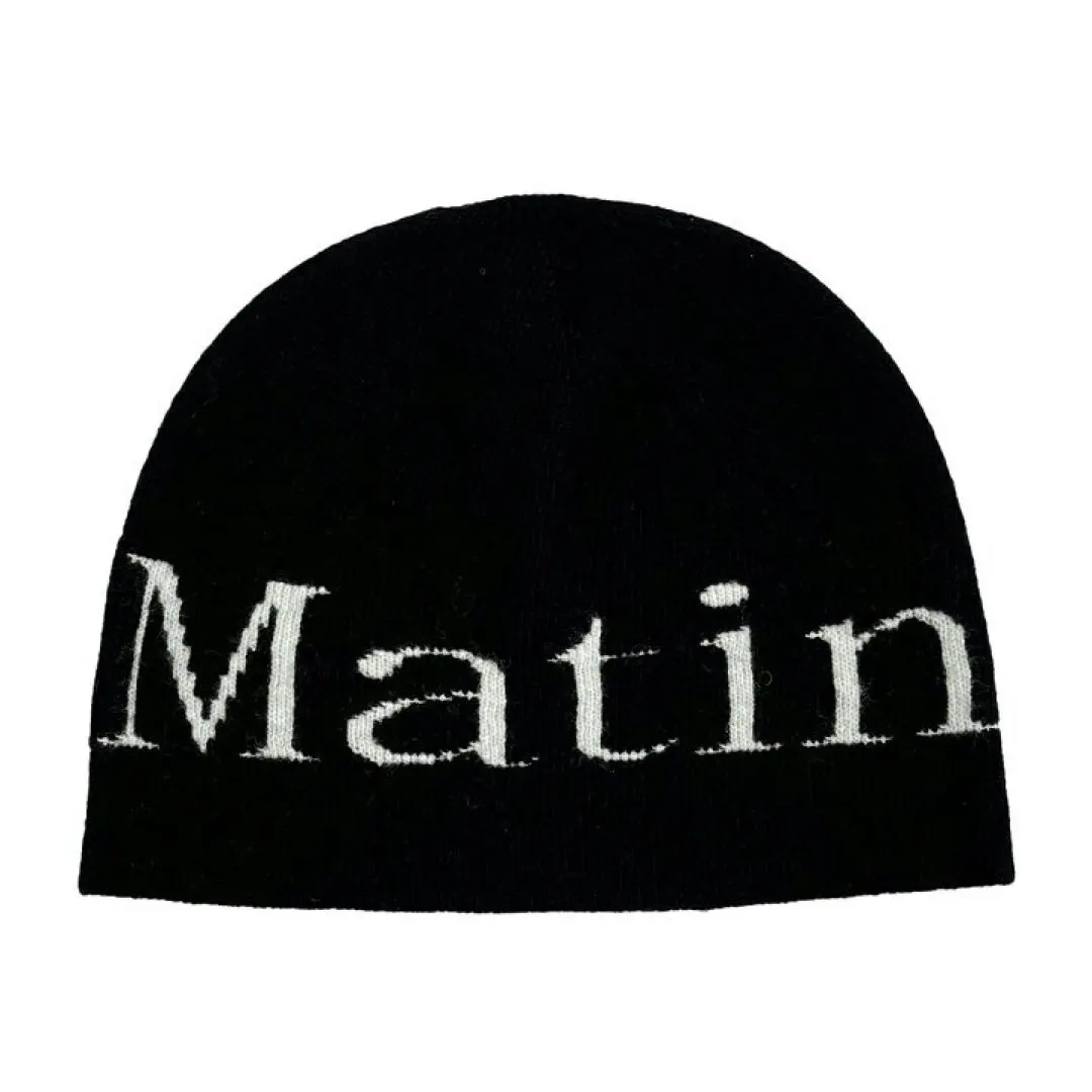 Thumbnail of Matin Kim logo black knit hat - Authentic