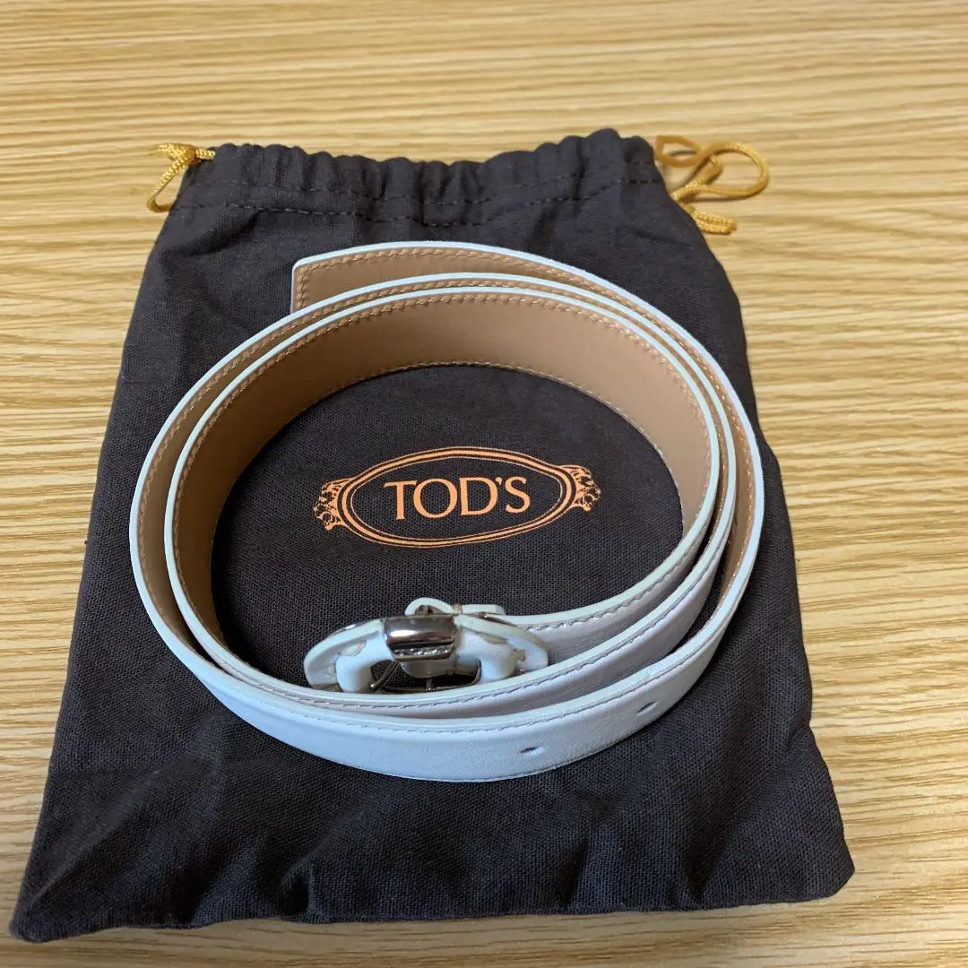 美品 TOD'S トッズ レザーベルト 編み込み メッシュ 90cm Man ブラウン キャンバス＆レザー ベルト XCMCP770100L9X80S800