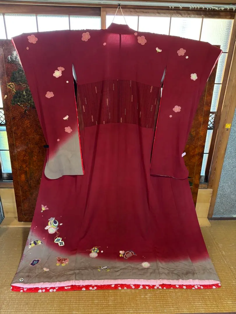 正絹　振袖　胴継ぎ裾引き　シミ有り　日本舞踊・大衆演劇などに 2025年最新】日本舞踊 着物裾引きの人気アイテム - メルカリ