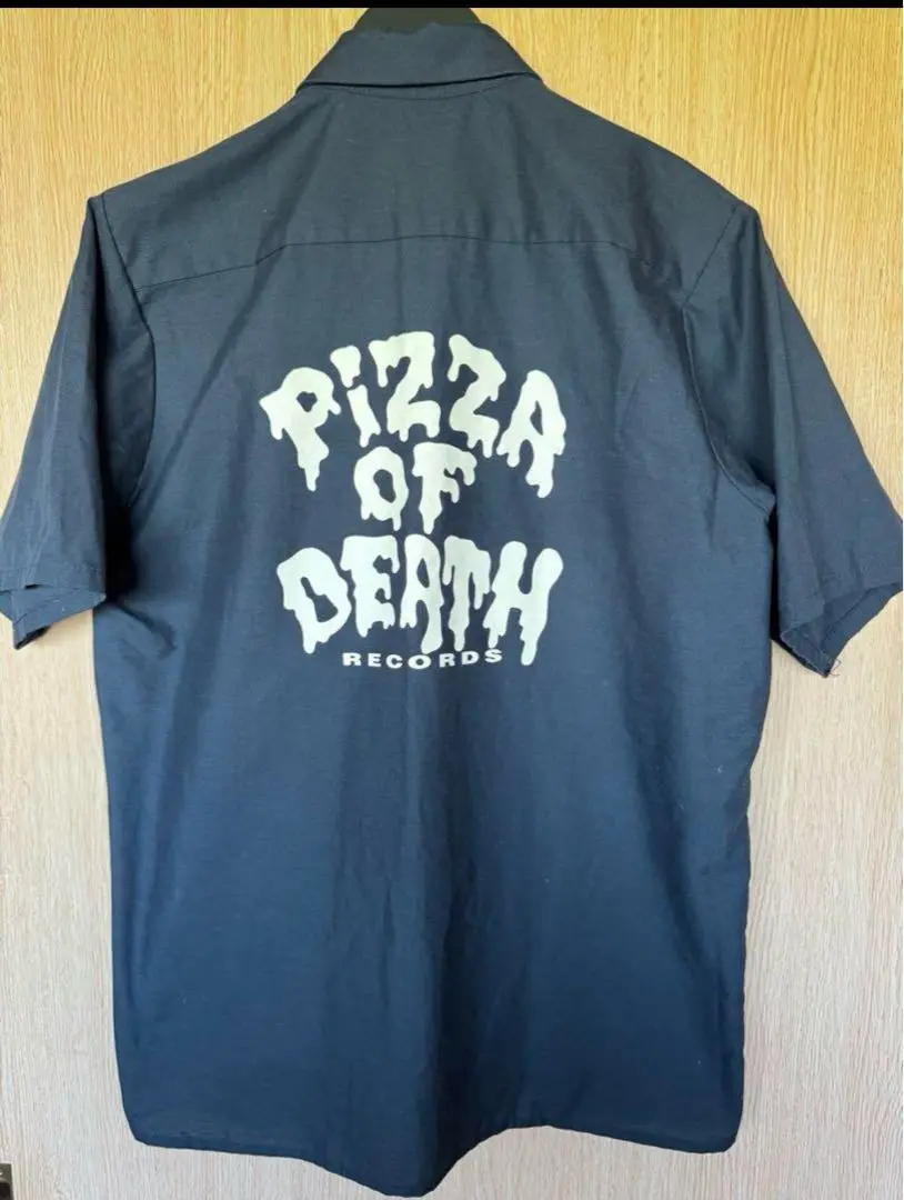 Pizza of Death Records 半袖シャツ ネイビー Pizza of Death Records 半袖シャツ ネイビー