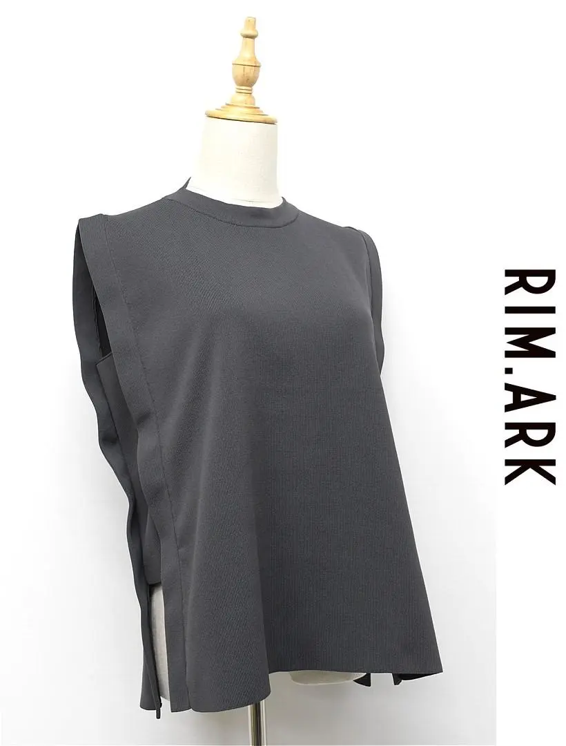 【ほぼ未使用】RIM.ARK ニットベスト ダークグレー FREE 4type long knit vest フォータイプロングニットベスト（ニット