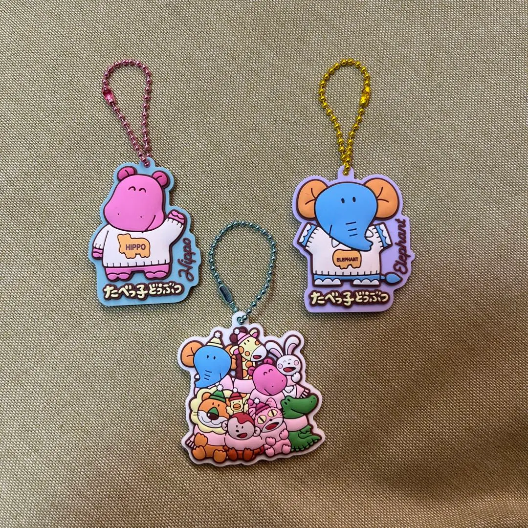 餅乾動物橡膠吉祥物軟糖鑰匙圈 3 個 的縮圖