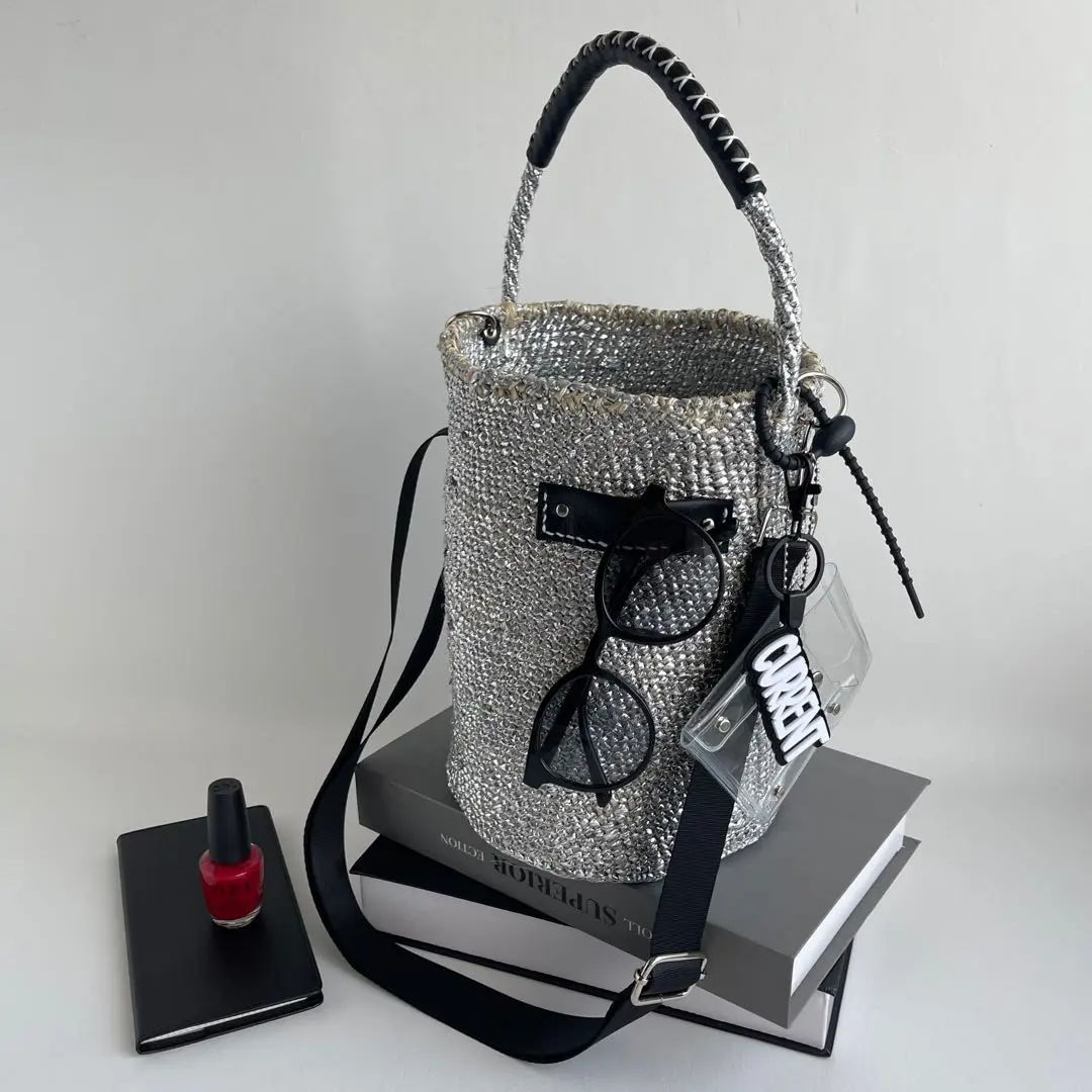 meong blue　カゴバック 7月26日再販売】OVAL shoulder kago-Bag / Meganeholder Black x