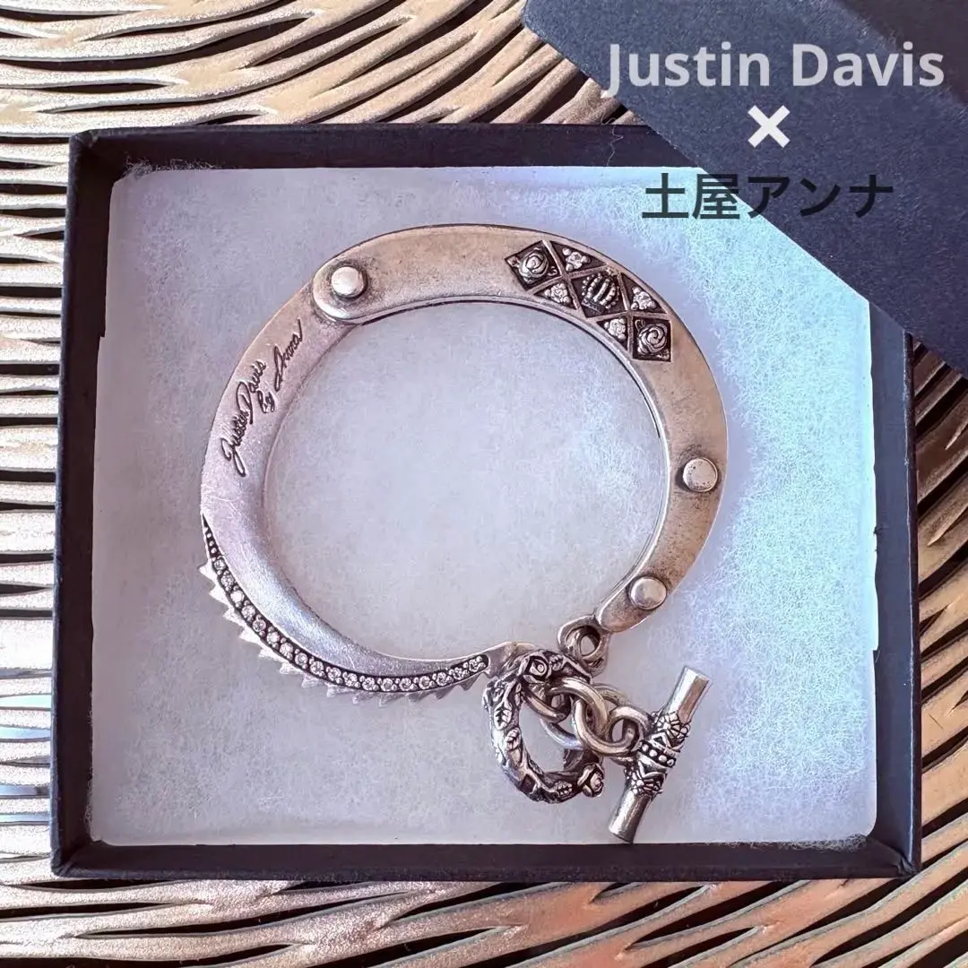研磨済 JUSTIN DAVIS BY ANNA スカル ローズ バングル 研磨済 JUSTIN DAVIS BY ANNA スカル ローズ バングル