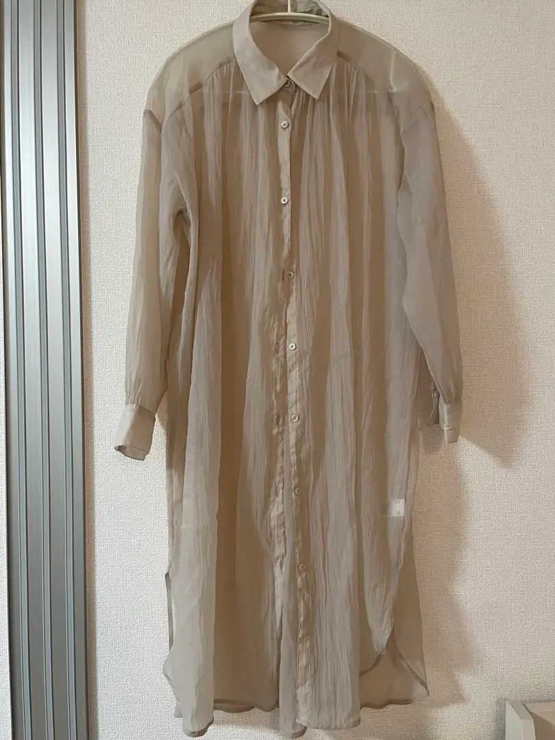 Thumbnail of GU Beige Long Sleeve Shirt Dress S