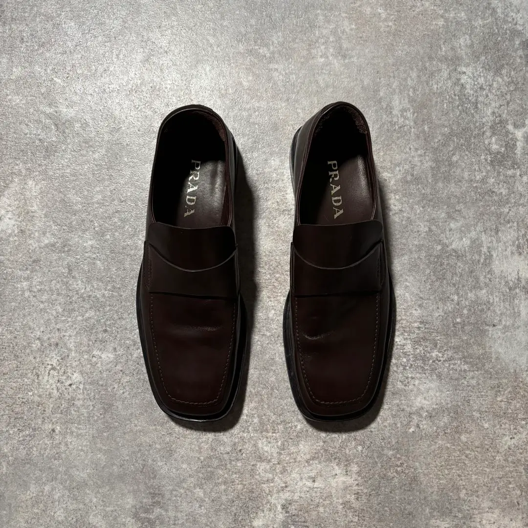 ※最終値下げ　PRADA ダークブラウン スエード ローファー ブラウン ブラッシュドレザー ローファー | PRADA