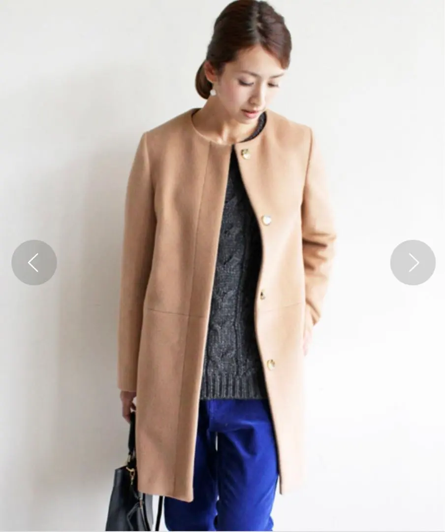 BEAUTY & YOUTH UNITED ARROWS 羊毛安哥拉無領大衣 的縮圖