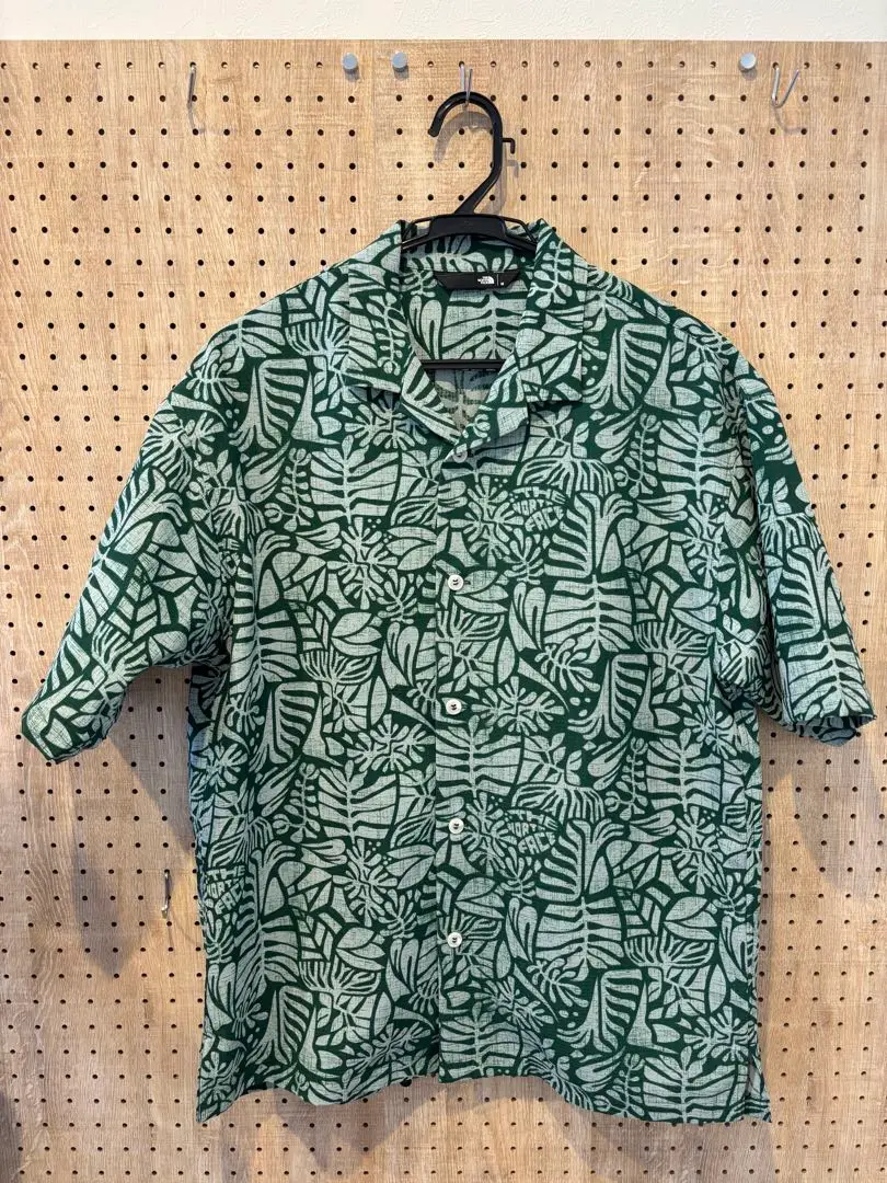美品★THE NORTH FACE アロハシャツ L ネイビー THE NORTH FACE S/S ALOHA VENT SHIRT バンダナリニューアル