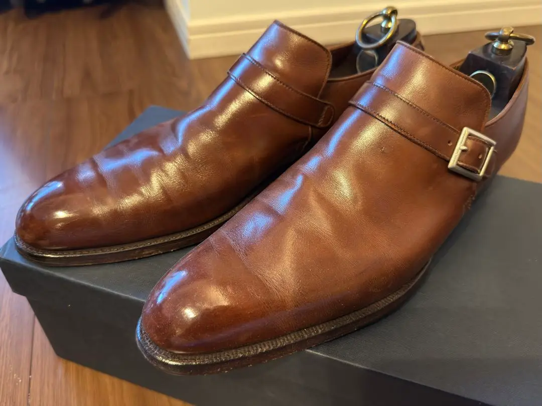 ※大幅値下げ※クロケットアンドジョーンズ　ダブルモンク　7 1/2 茶色 CROCKETT＆JONES クロケット＆ジョーンズ ロウンズ LOWNDES