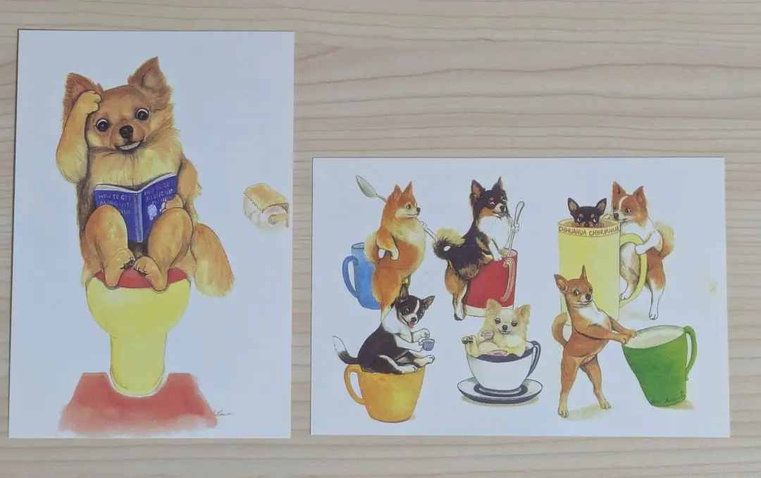 ヤマモトヨーコさん作　クリスマスドッグアート Yahoo!オークション - 山本容子 ヤマモトヨーコ 絵画 犬 ドッグ