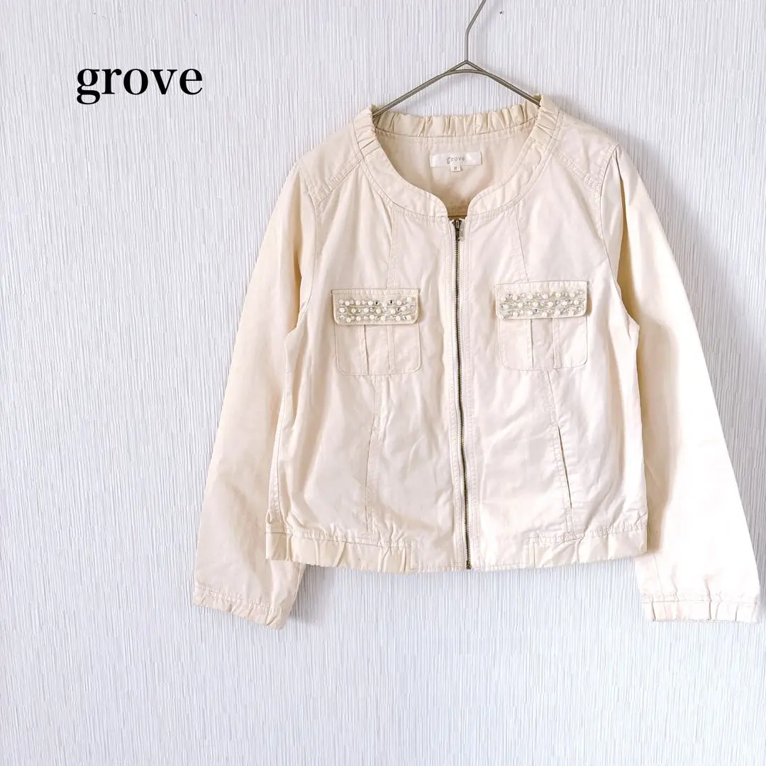 新品 grove ジャンパー ブルゾン ベスト付 白 Ｓサイズ 新品 grove ジャンパー ブルゾン ベスト付 白 Sサイズ新 デ