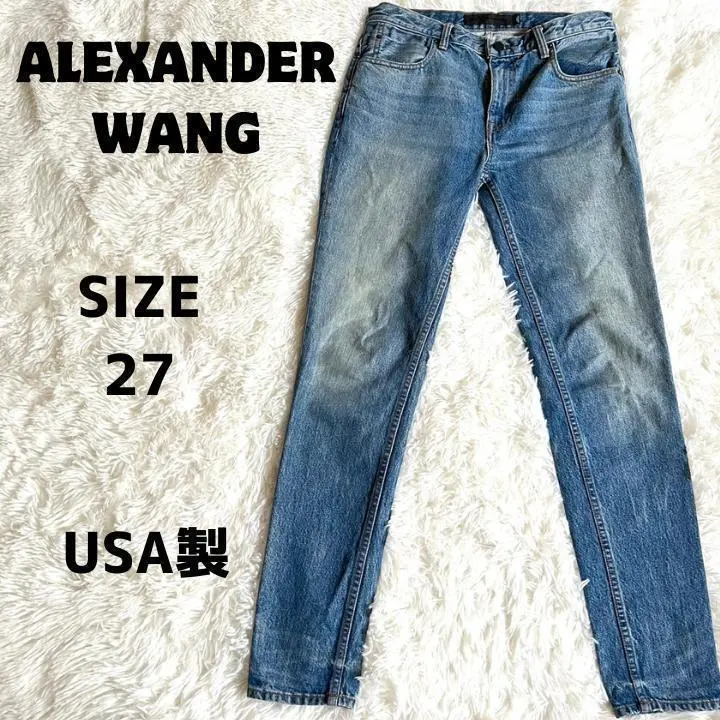 alexanderwang 総柄ロゴ　ブラック　デニムパンツ　28サイズ ALEXANDER WANG(アレキサンダーワン) 総柄デニムパンツCA00985