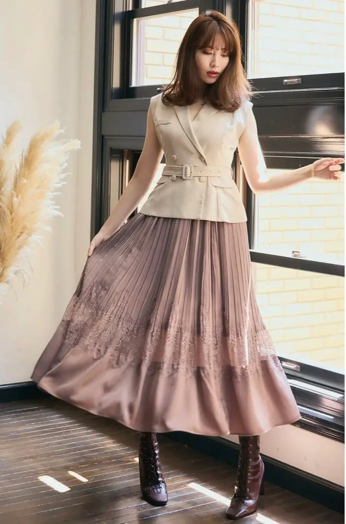ワンピース Her lip to Meurice Pleated Lace Dress Her lip to / ハーリップトゥ | Meurice Pleated Lace Dress