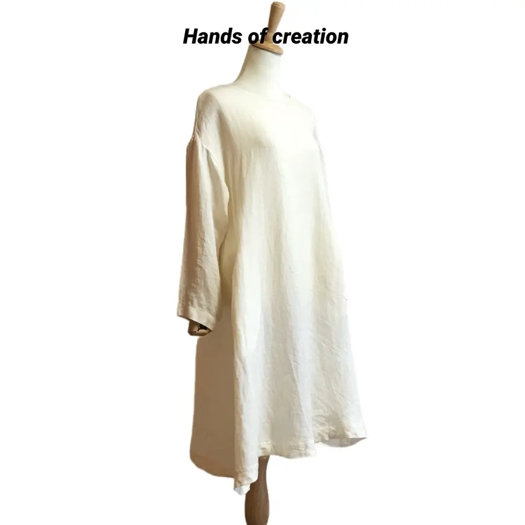美品　ハンズオブクリエイション　リネン100 シャツワンピース　日本製　長袖 2025年最新】Hands of creation シャツワンピースの人気アイテム