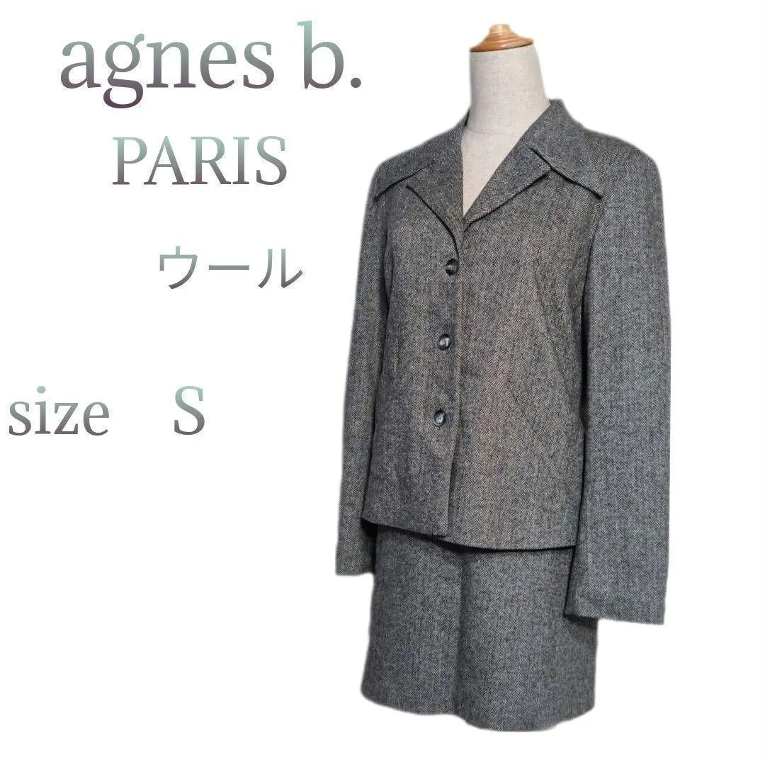 ✨希少✨agnes b. スカートスーツ上下 セットアップ ブラック 2025年最新】Agnes b カラー：ブラック系 スカートスーツ上下の