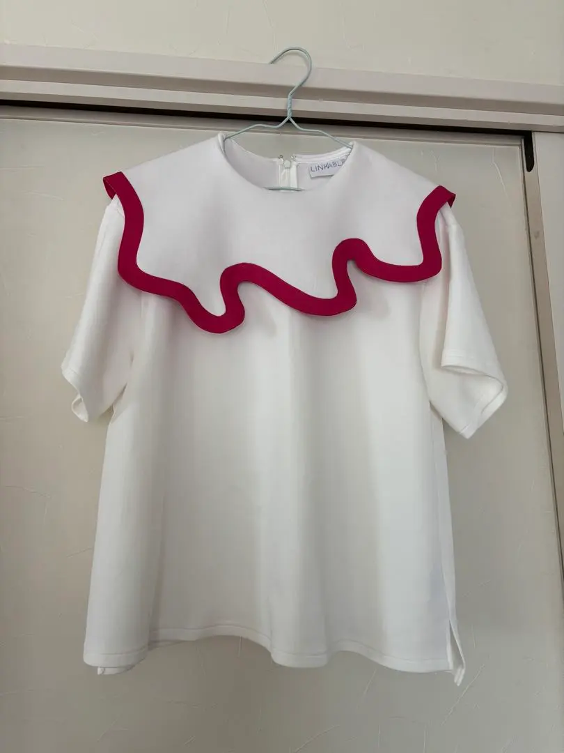 LINKABLE リンカブル ピエロトップス 半袖 グレー ピンク フリー