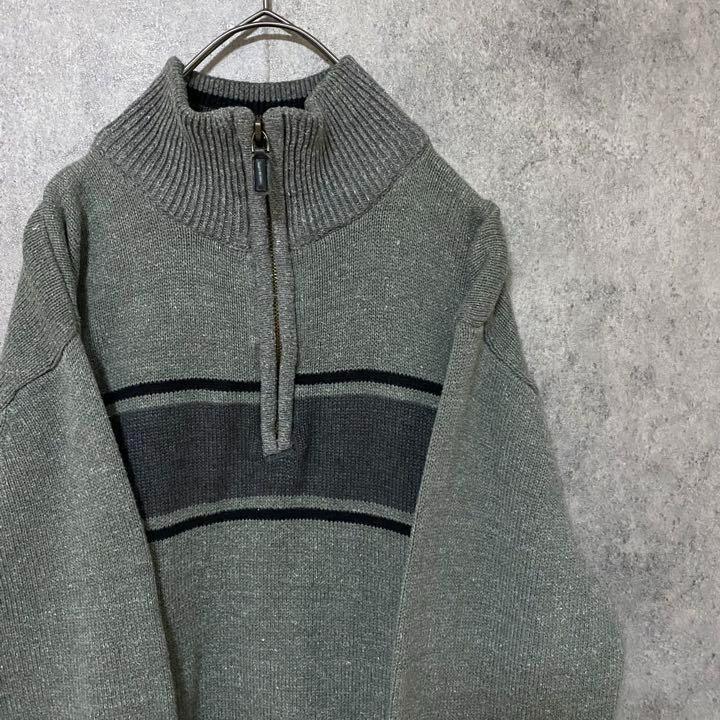 Thumbnail of 90s vintage design knit half zip men's S used clothing F4