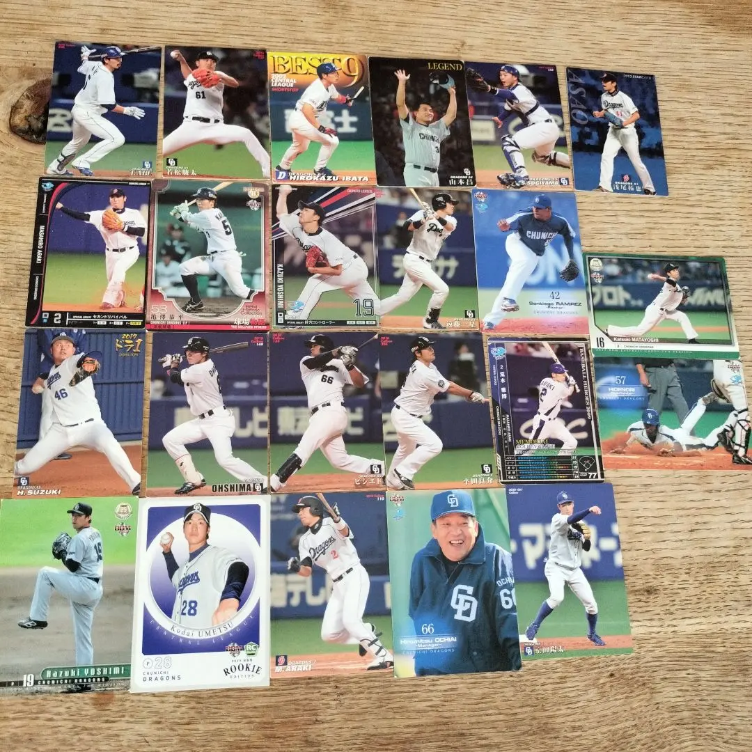 Thumbnail of Chunichi Dragons Umezu, Ohshima, Ramirez, and Kyoda card set, 23 cards