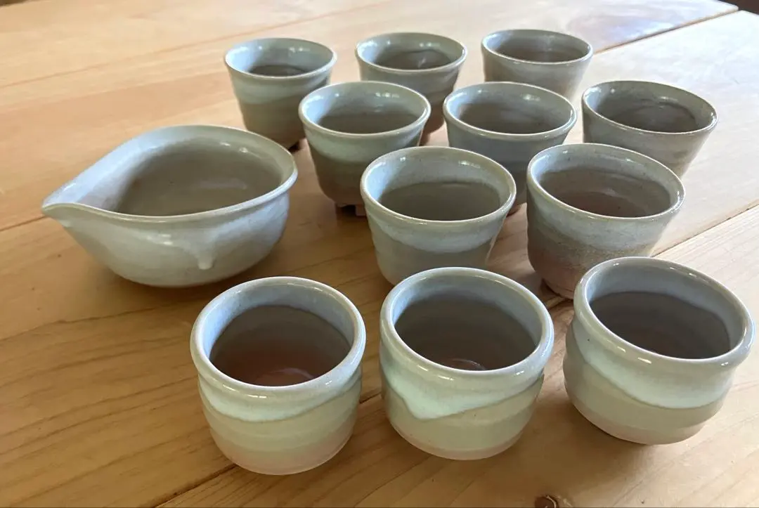 萩焼　大平山他　茶器セット(12個) 萩焼・茶器セット・湯呑・急須・菓子器・No.240508-05・梱包