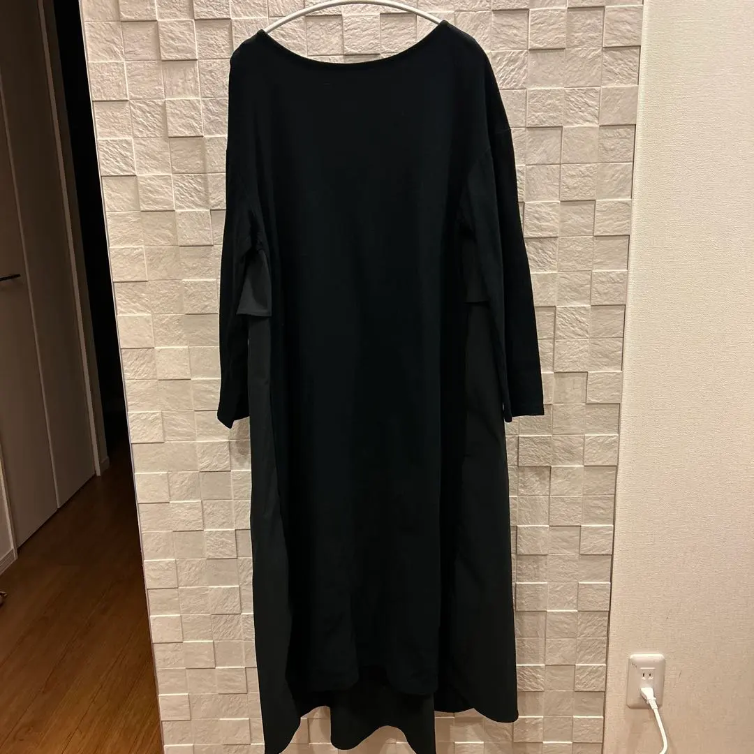 Thumbnail of QTUME Black Long-Sleeved Dress with Frills