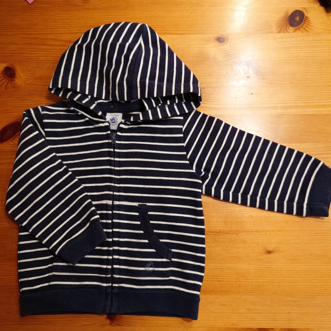 Thumbnail of Petit Bateau Striped Hooded Sweatshirt Long Sleeve