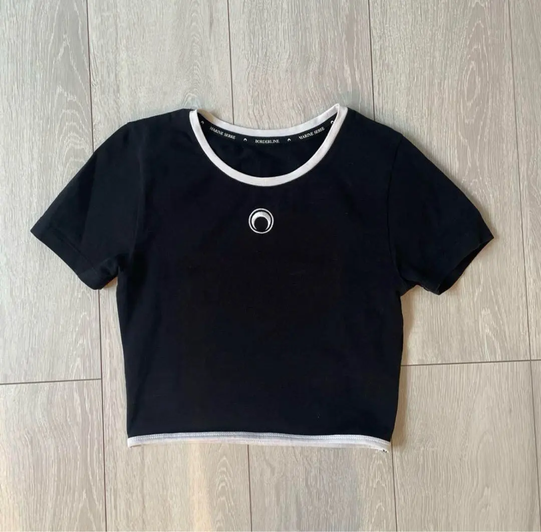 Thumbnail of MARINE SERRE Cropped T-shirt, Black
