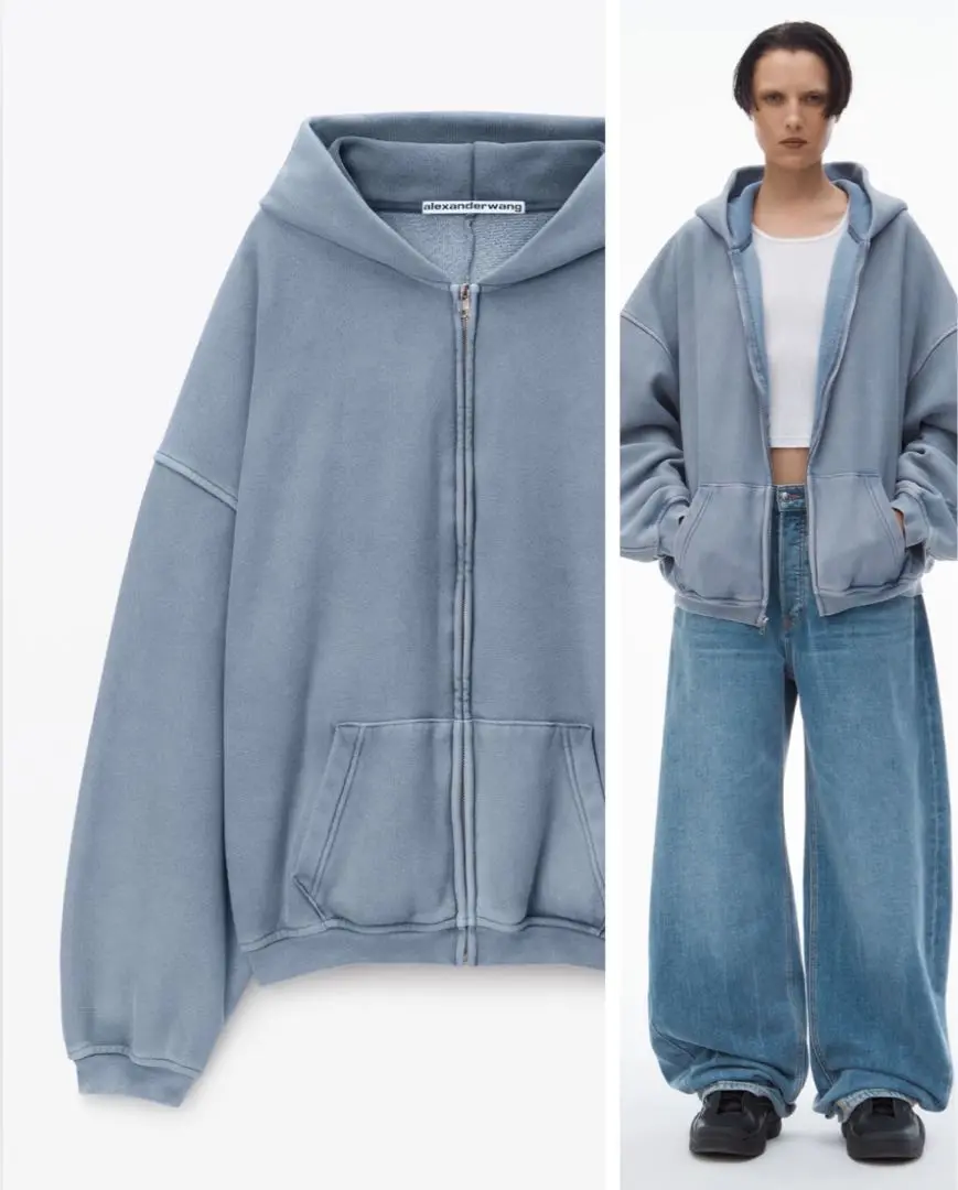 Alexander Wang ジップアップフーディー アレキサンダーワン alexanderwang アレキサンダーワング コットン クロップド