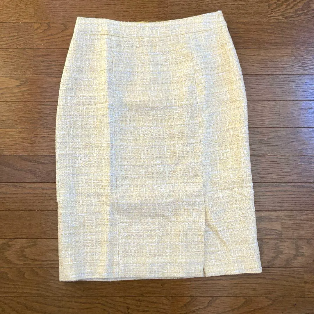 Thumbnail of ROPE Tweed Skirt, Yellow, Knee-length