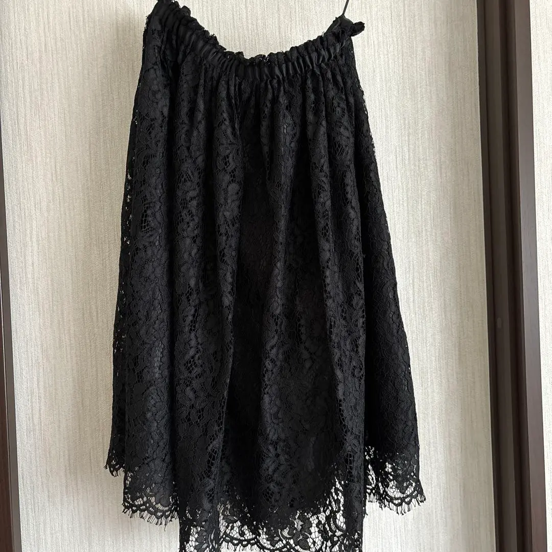 Thumbnail of earth lace skirt, black, free size
