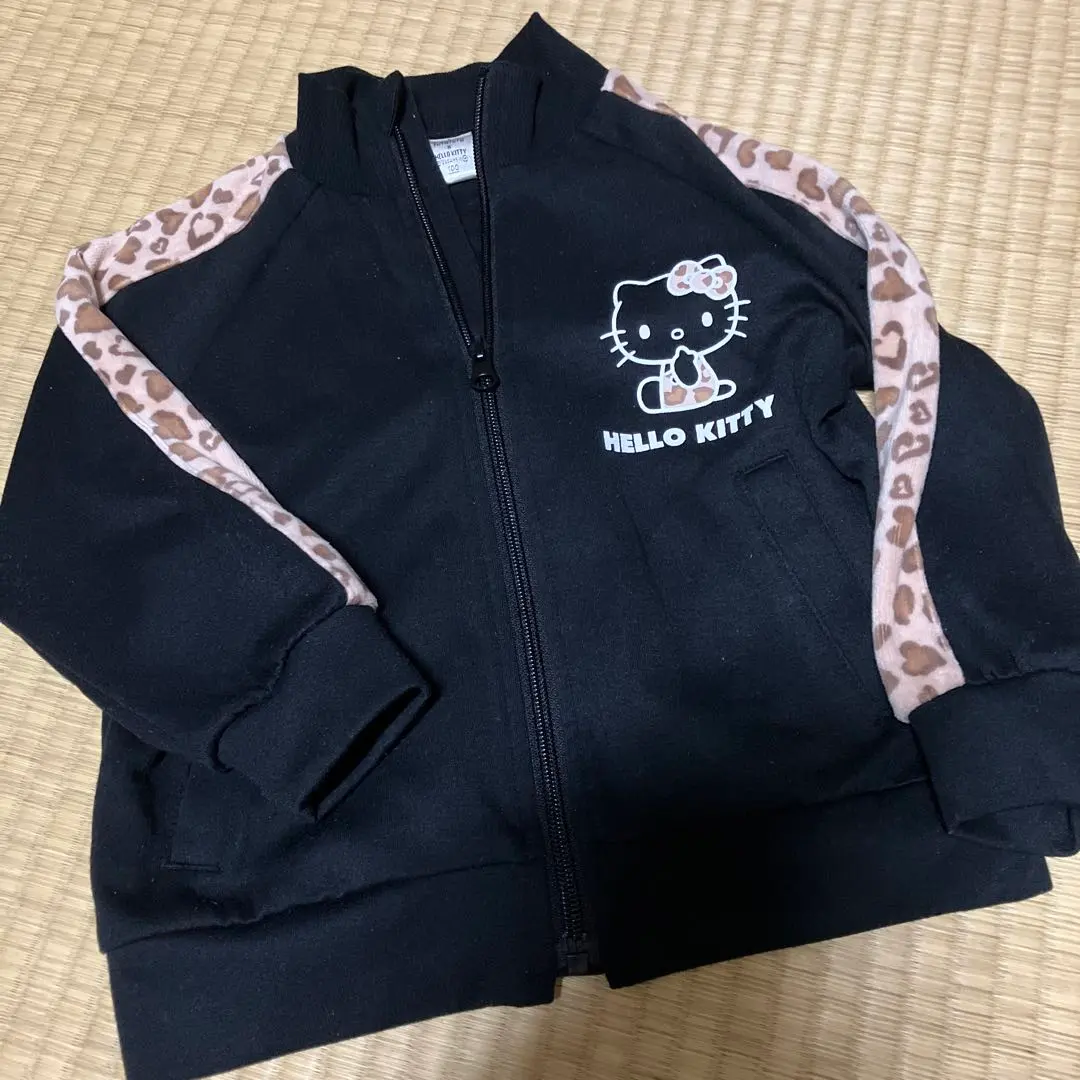 Thumbnail of futafuta Hello Kitty Leopard Print Black Long Sleeve Hoodie 100cm