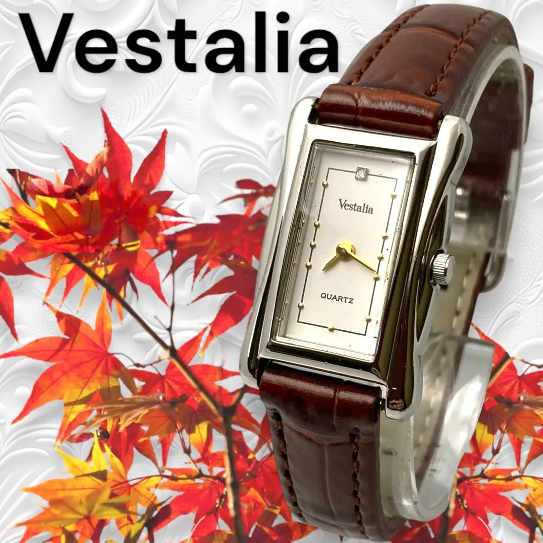 稼働 Vestalia 腕時計 スモセコ アラビア数字 シルバー925 777