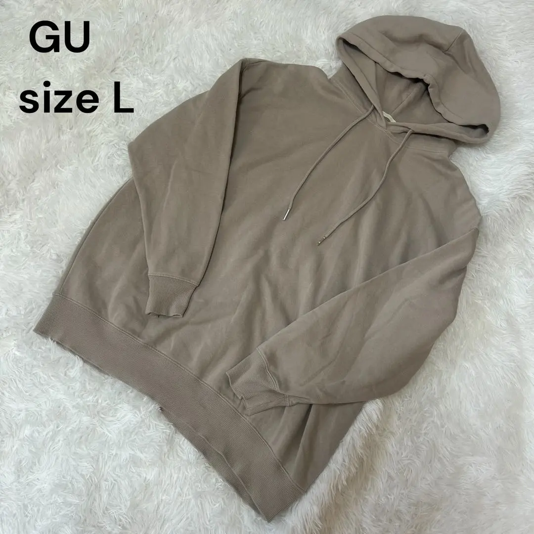 Thumbnail of GU Fleece-lined Hoodie, Brown-toned, Relaxed Fit, Unisex, Size L