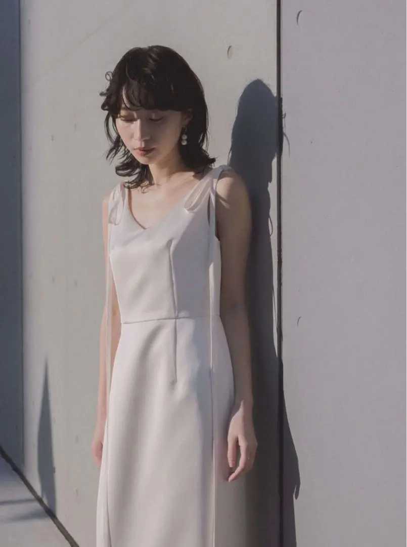 Kaene サテンリボンドレス kaene ドレス サテンリボンドレス「white collection