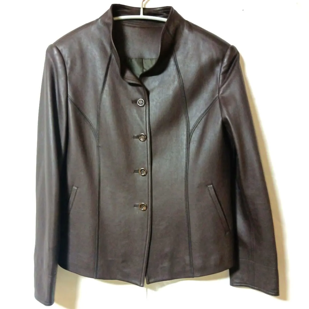 Thumbnail of ☆ST.ALMEIDA Synthetic Leather Stand Collar Jacket, Brown