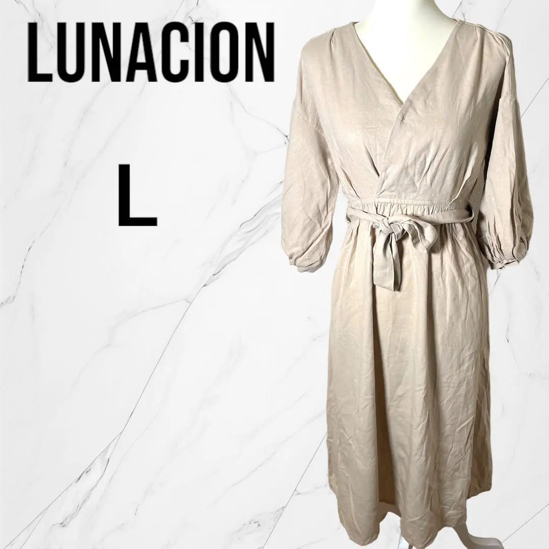 Thumbnail of 【Excellent Condition】LUNACION Dress L Girly 3/4 Sleeve Waist Elastic Belt