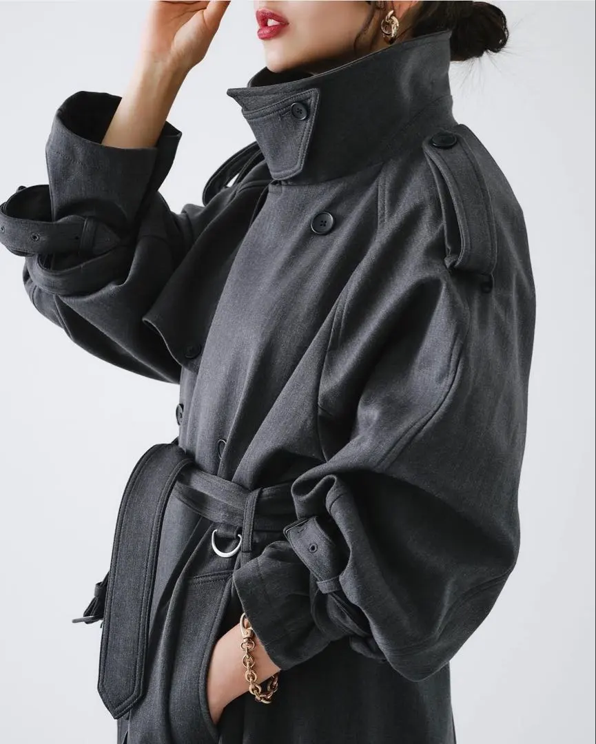 Thumbnail of THE TOE Coat Trench Coat Gray