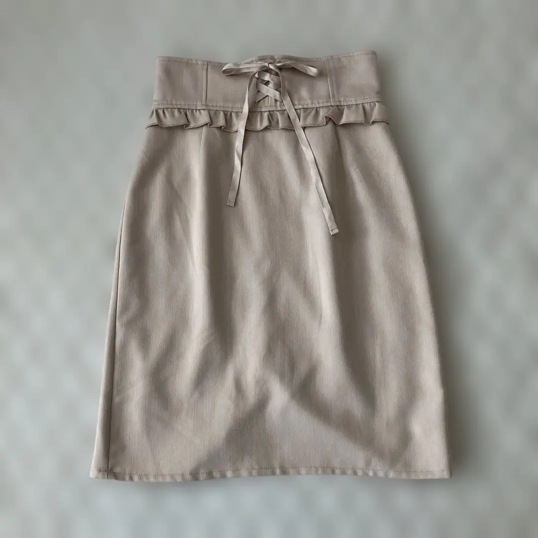 Thumbnail of Renai Keikaku Beige Tight Skirt, Knee Length