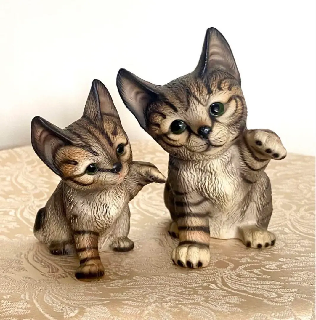 猫　置物　陶器　HK ドマン　まとめ売り イタリア製】HK Demaim ドマン 猫 子猫 陶器製 置物 3種セット